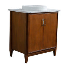 Load image into Gallery viewer, Bellaterra 400901-31-WA-WMRD 31&quot; Single Sink Vanity in Walnut Finish with Counter Top and Sink White Carrara Marble