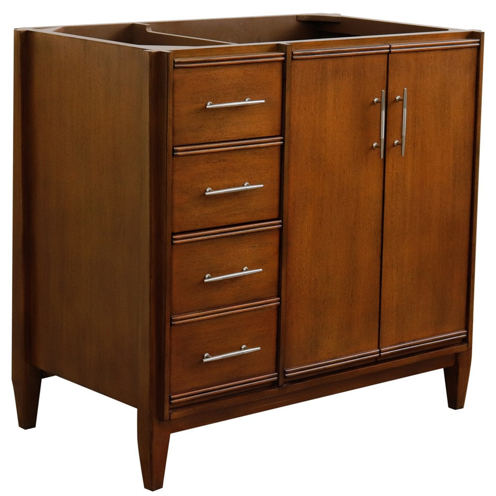 Bellaterra 400901-36L-WA 36" Single Sink Vanity in Walnut Finish - Cabinet Only, Front