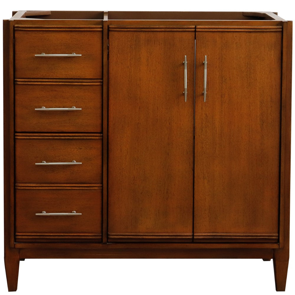 Bellaterra 400901-36L-WA 36" Single Sink Vanity in Walnut Finish - Cabinet Only, Front