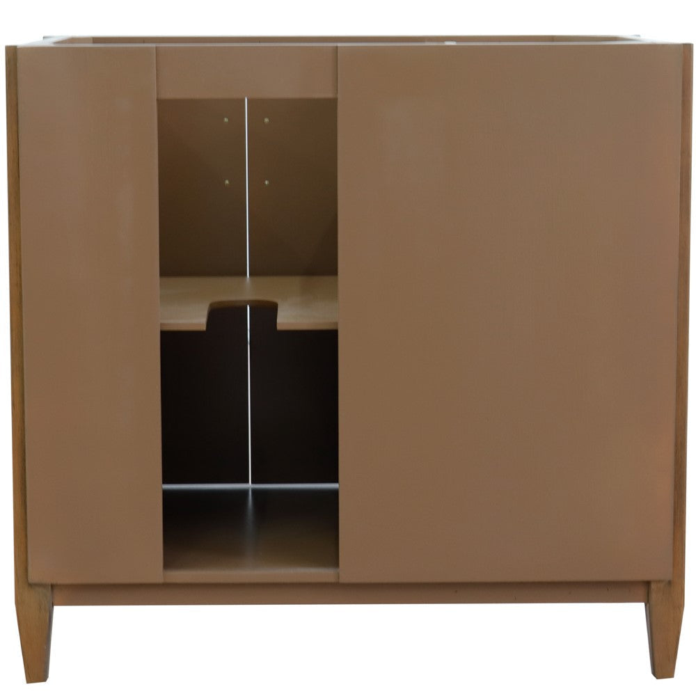 Bellaterra 400901-36L-WA 36" Single Sink Vanity in Walnut Finish - Cabinet Only, Backside