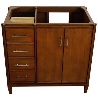 Bellaterra 400901-36L-WA 36" Single Sink Vanity in Walnut Finish - Cabinet Only, Top View