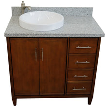 Load image into Gallery viewer, Bellaterra 37&quot; Single Vanity in Walnut Finish with Counter Top and Sink- Left Door/Left Sink 400901-37L-WA, Gray Granite / Round, Top