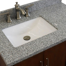 Load image into Gallery viewer, Bellaterra 37&quot; Single Vanity in Walnut Finish with Counter Top and Sink- Left Door/Left Sink 400901-37L-WA, Gray Granite / Rectangle, Basin