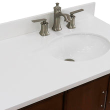 Load image into Gallery viewer, Bellaterra 37&quot; Single Vanity in Walnut Finish with Counter Top and Sink - Right Door/Right Sink 400901-37R-WA, White Quartz / Oval, Basin