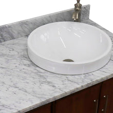 Load image into Gallery viewer, Bellaterra 37&quot; Single Vanity in Walnut Finish with Counter Top and Sink - Right Door/Right Sink 400901-37R-WA, White Carrara Marble / Round, Basin