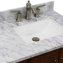 Load image into Gallery viewer, Bellaterra 37&quot; Single Vanity in Walnut Finish with Counter Top and Sink - Right Door/Right Sink 400901-37R-WA, White Carrara Marble / Rectangle, Basin