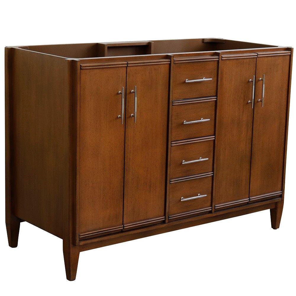 Bellaterra 48" Double Sink Vanity in Walnut Finish - Cabinet Only 400901-48D-WA, Front