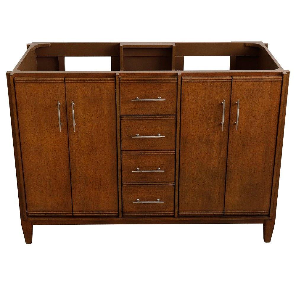 Bellaterra 48" Double Sink Vanity in Walnut Finish - Cabinet Only 400901-48D-WA, Front