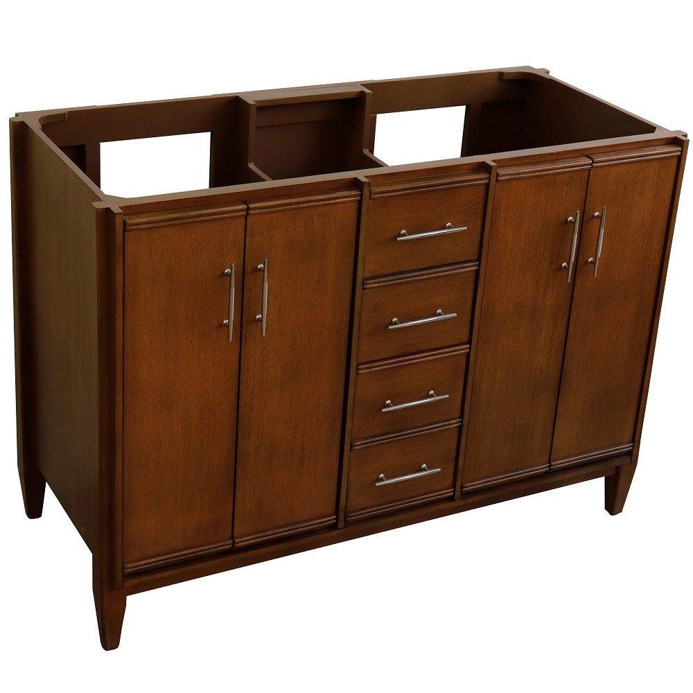 Bellaterra 48" Double Sink Vanity in Walnut Finish - Cabinet Only 400901-48D-WA, Front Top
