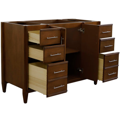 Bellaterra 48" Single Sink Vanity in Walnut Finish - Cabinet Only 400901-48S-WA, Open Drawers