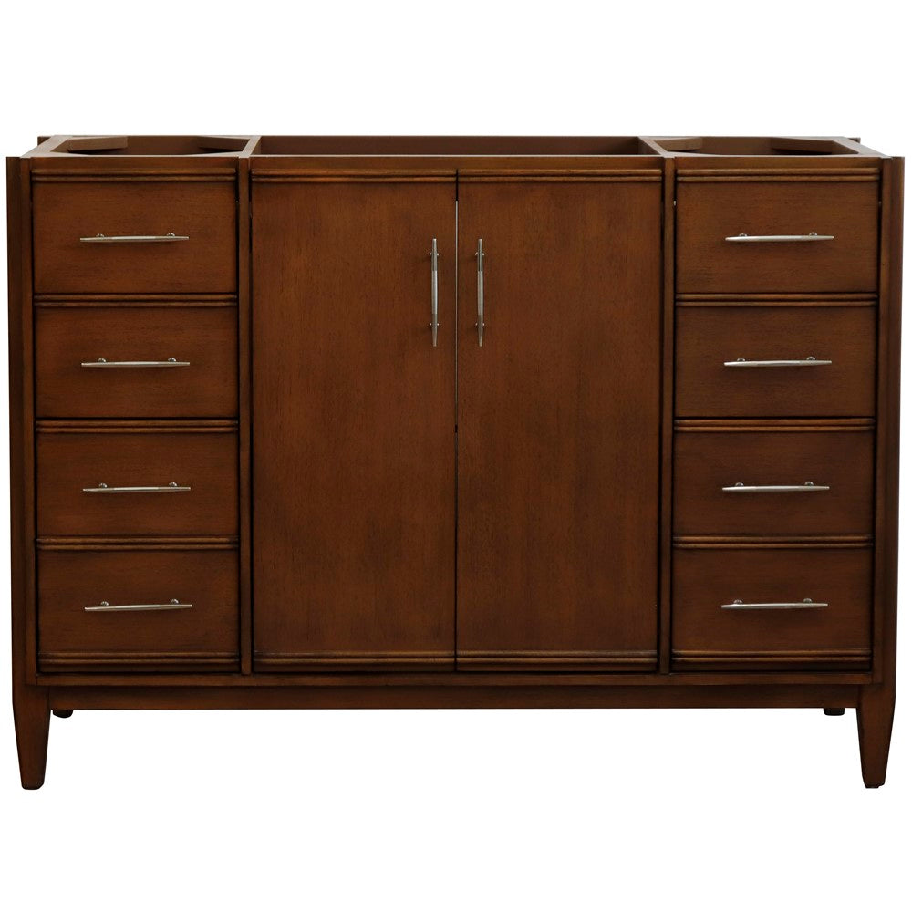 Bellaterra 48" Single Sink Vanity in Walnut Finish - Cabinet Only 400901-48S-WA, Front