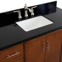 Load image into Gallery viewer, Bellaterra 49&quot; Single Sink Vanity in Walnut Finish with Counter Top and Sink 400901-49S-WA, Black Galaxy Granite / Rectangle, Top Sink