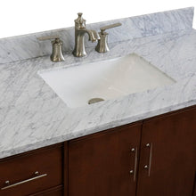 Load image into Gallery viewer, Bellaterra 49&quot; Single Sink Vanity in Walnut Finish with Counter Top and Sink 400901-49S-WA, White Carrara Marble / Rectangle, Basin
