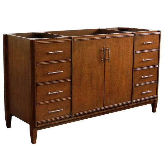 Bellaterra 60" Single Sink Vanity in Walnut Finish - Cabinet Only 400901-60S-WA, Front