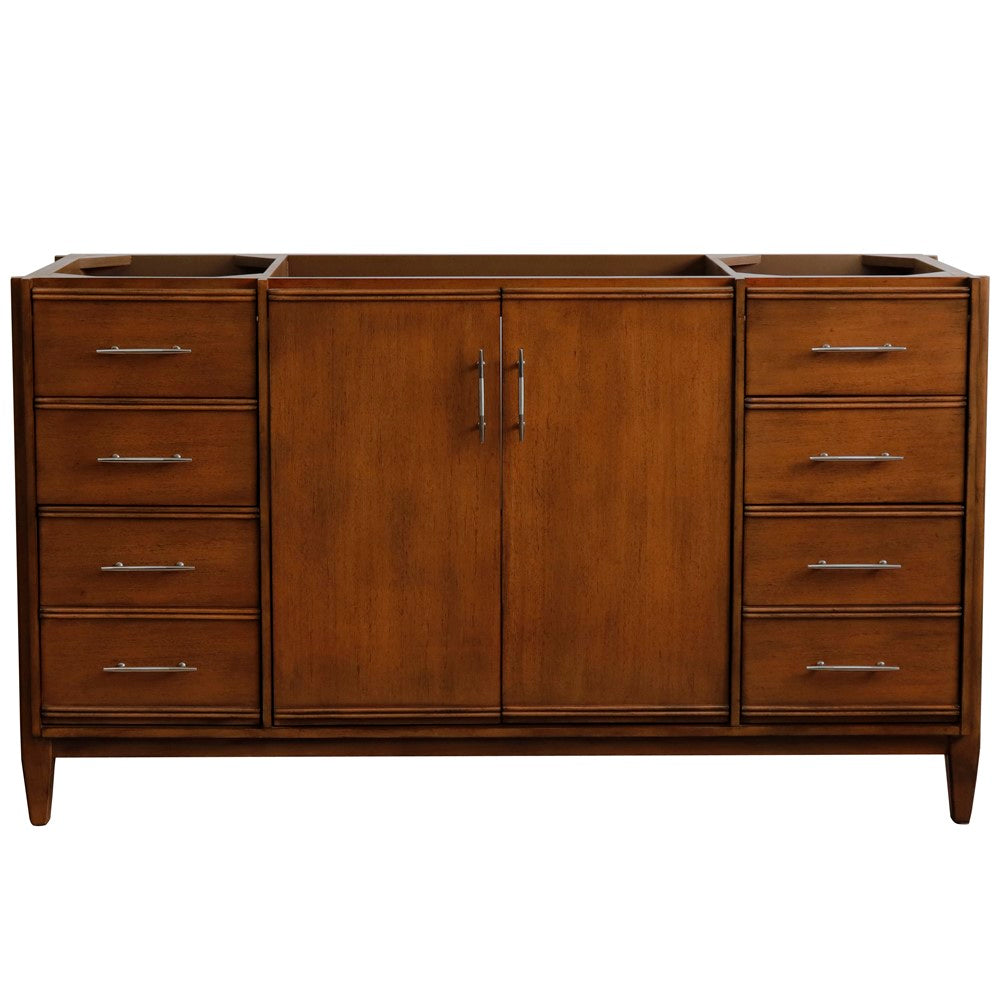 Bellaterra 60" Single Sink Vanity in Walnut Finish - Cabinet Only 400901-60S-WA, Front