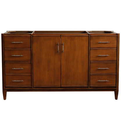 Bellaterra 60" Single Sink Vanity in Walnut Finish - Cabinet Only 400901-60S-WA, Front