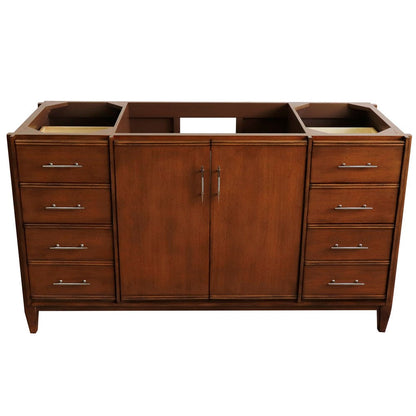 Bellaterra 60" Single Sink Vanity in Walnut Finish - Cabinet Only 400901-60S-WA, Front