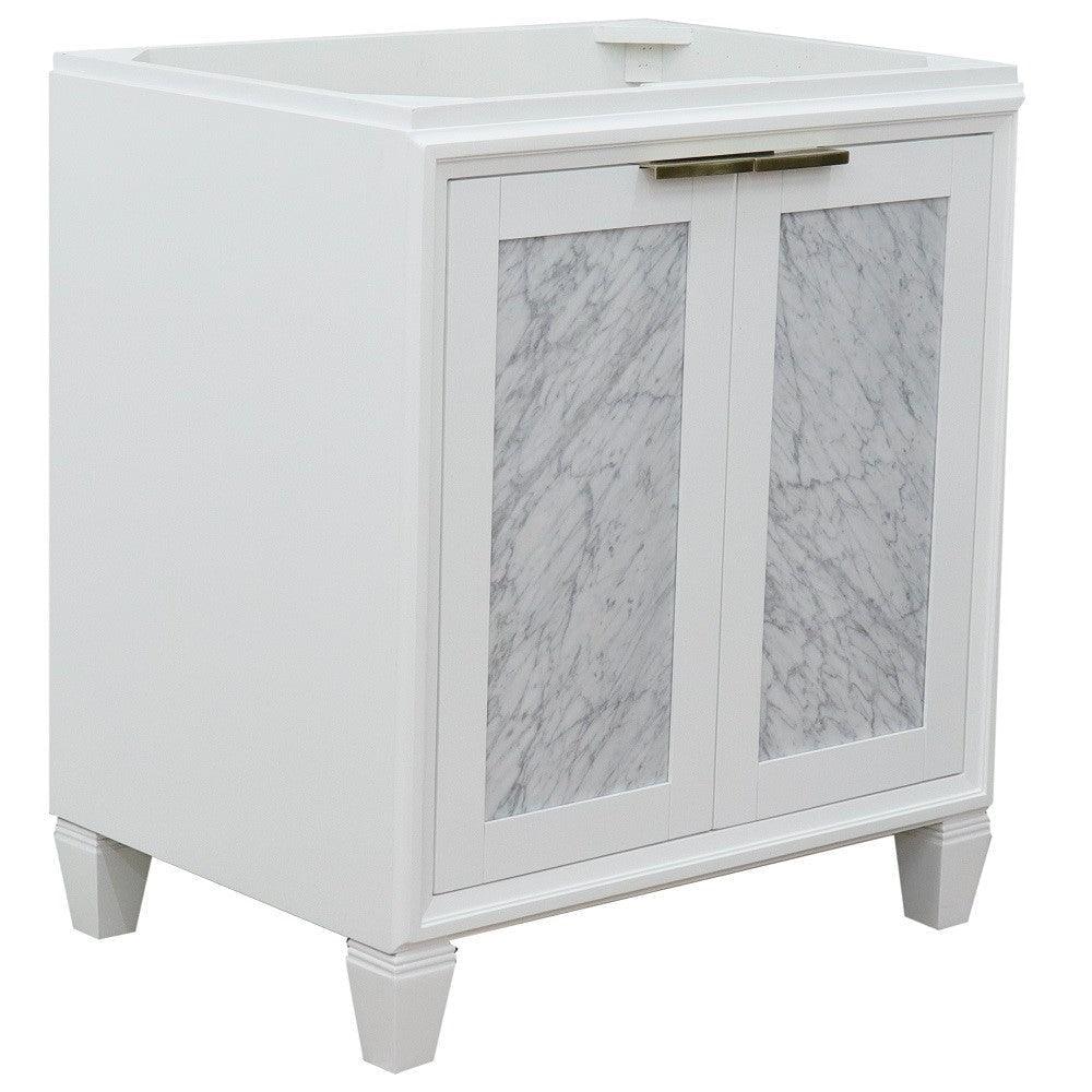 Bellaterra 30” Freestanding Single Sink Vanity White Cabinet Only 400990-30-WH