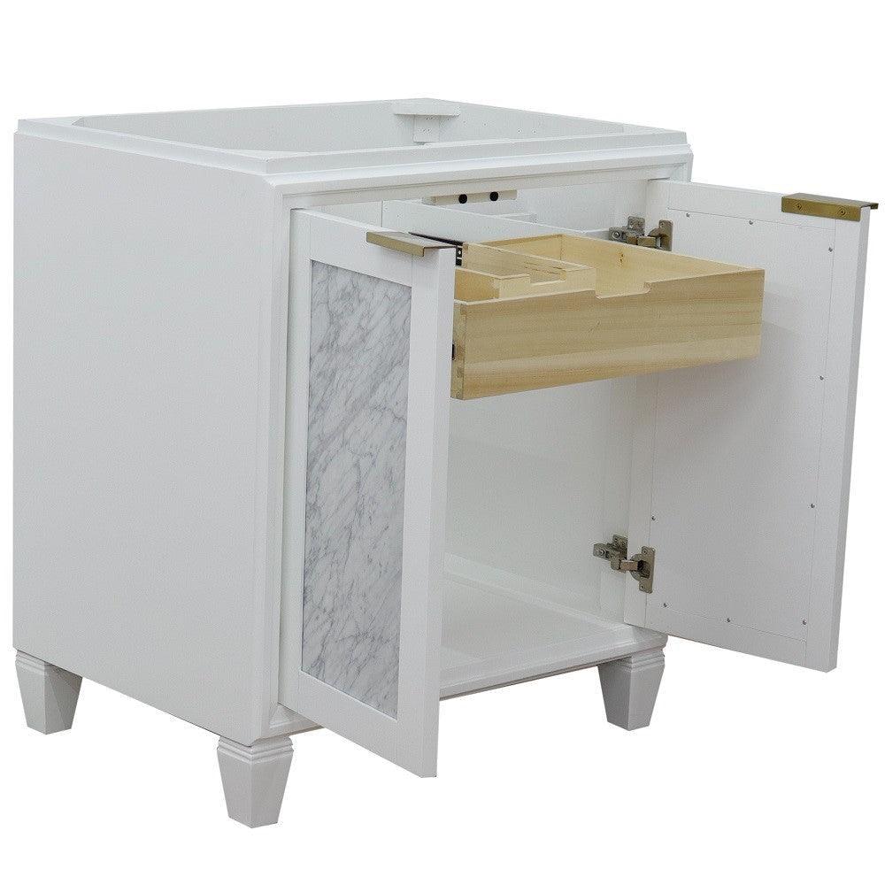 Bellaterra 30” Freestanding Single Sink Vanity White Cabinet Only 400990-30-WH