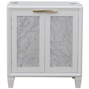 Bellaterra 30” Freestanding Single Sink Vanity White Cabinet Only 400990-30-WH