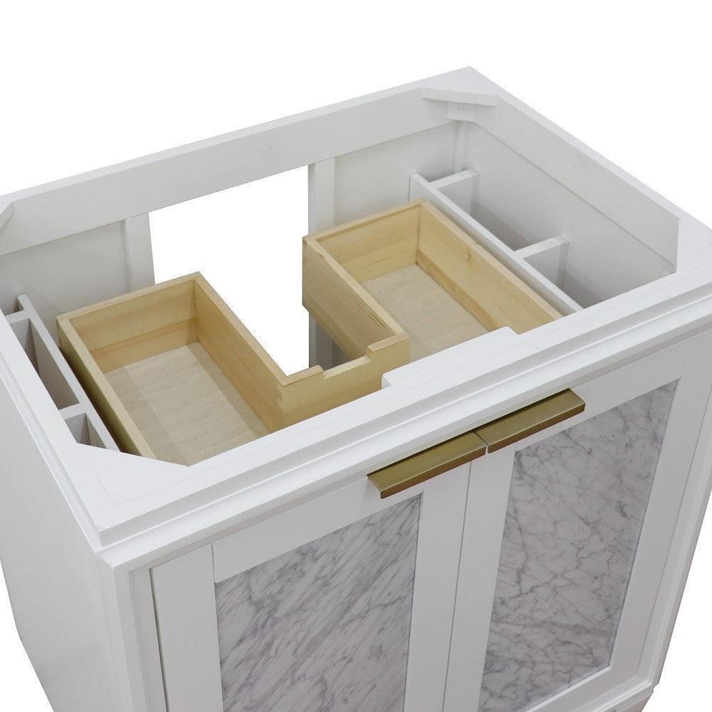 Bellaterra 30” Freestanding Single Sink Vanity White Cabinet Only 400990-30-WH