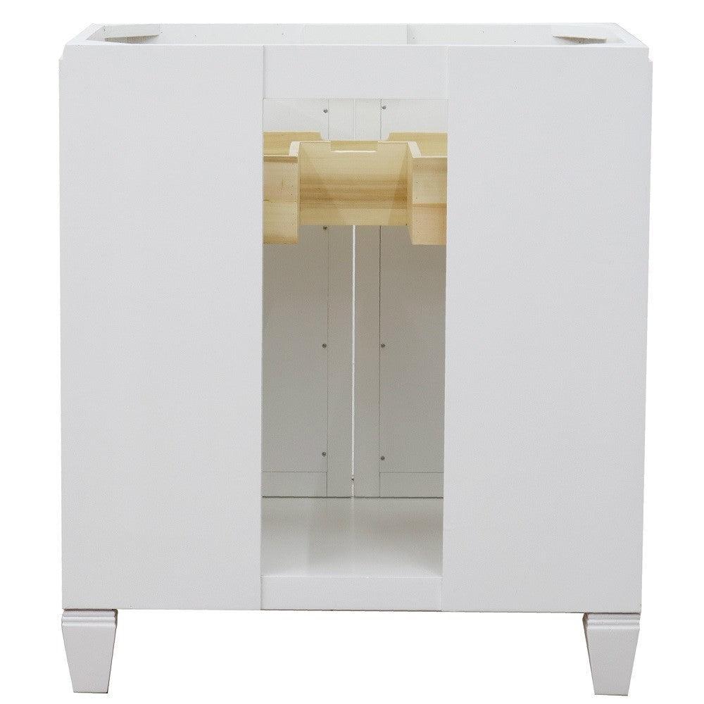 Bellaterra 30” Freestanding Single Sink Vanity White Cabinet Only 400990-30-WH