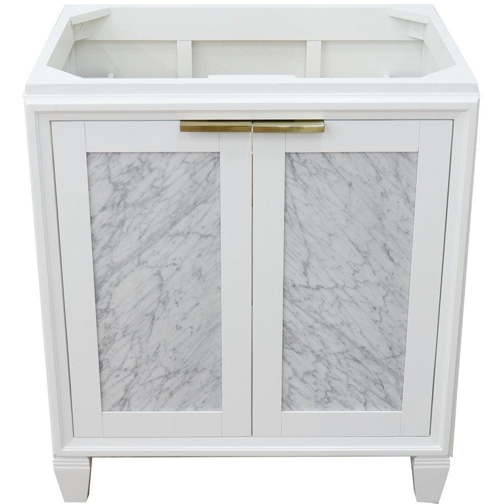 Bellaterra 30” Freestanding Single Sink Vanity White Cabinet Only 400990-30-WH