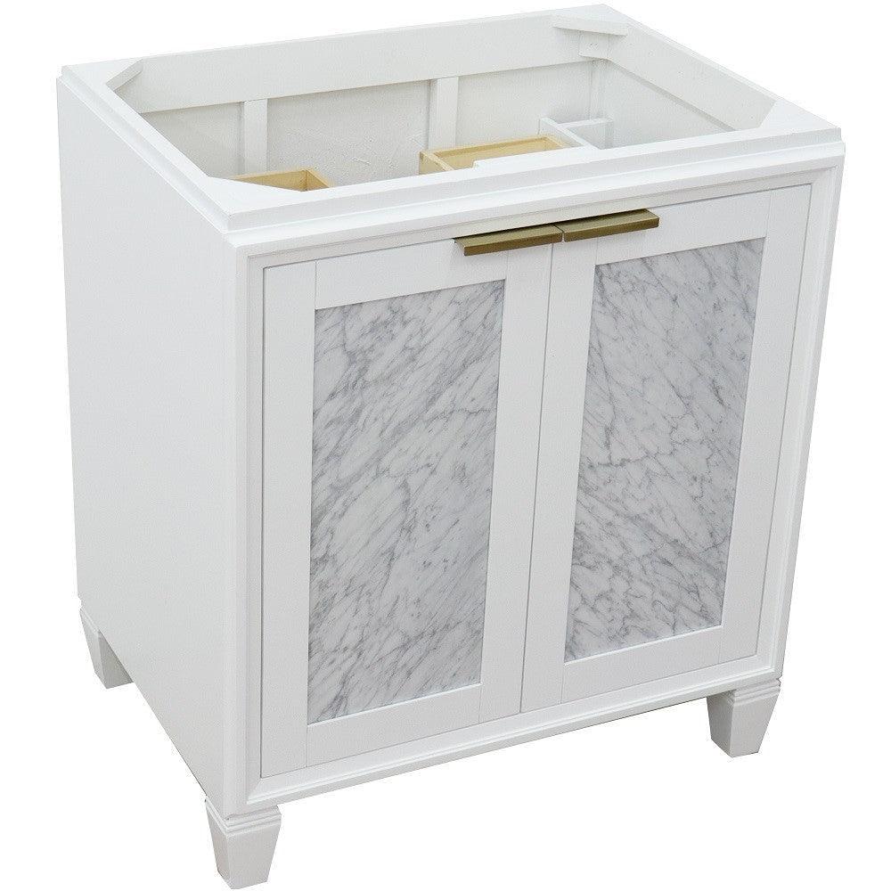 Bellaterra 30” Freestanding Single Sink Vanity White Cabinet Only 400990-30-WH