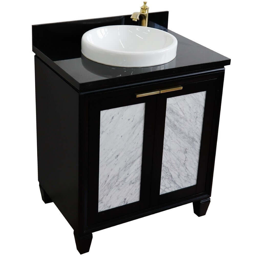 Bellaterra 31" Wood Single Vanity w/ Counter Top and Sink 400990-31-BL-BGRD