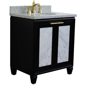 Bellaterra 31" Wood Single Vanity w/ Counter Top and Sink 400990-31-BL-GYO