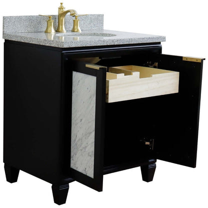 Bellaterra 31" Wood Single Vanity w/ Counter Top and Sink 400990-31-BL-GYO