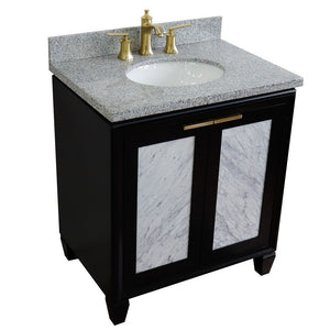 Bellaterra 31" Wood Single Vanity w/ Counter Top and Sink 400990-31-BL-GYO