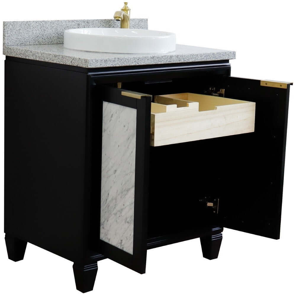 Bellaterra 31" Wood Single Vanity w/ Counter Top and Sink 400990-31-BL-GYRD