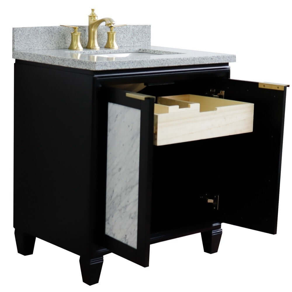 Bellaterra 31" Wood Single Vanity w/ Counter Top and Sink 400990-31-BL-GYR