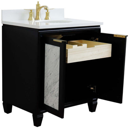 Bellaterra 31" Wood Single Vanity w/ Counter Top and Sink 400990-31-BL-WEO