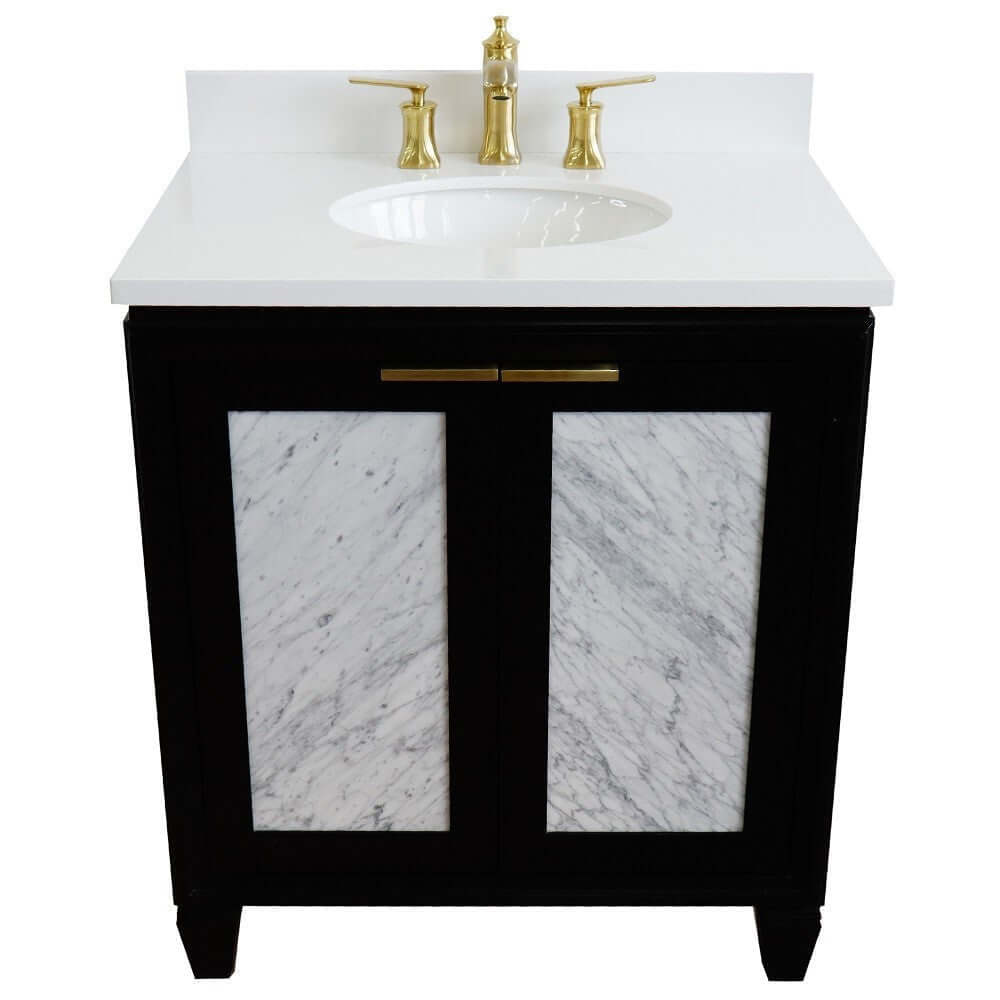 Bellaterra 31" Wood Single Vanity w/ Counter Top and Sink 400990-31-BL-WEO