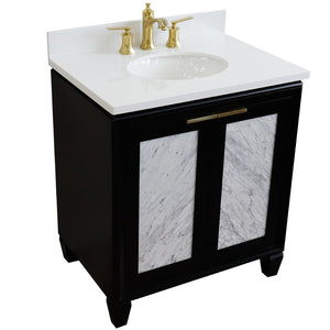 Bellaterra 31" Wood Single Vanity w/ Counter Top and Sink 400990-31-BL-WEO