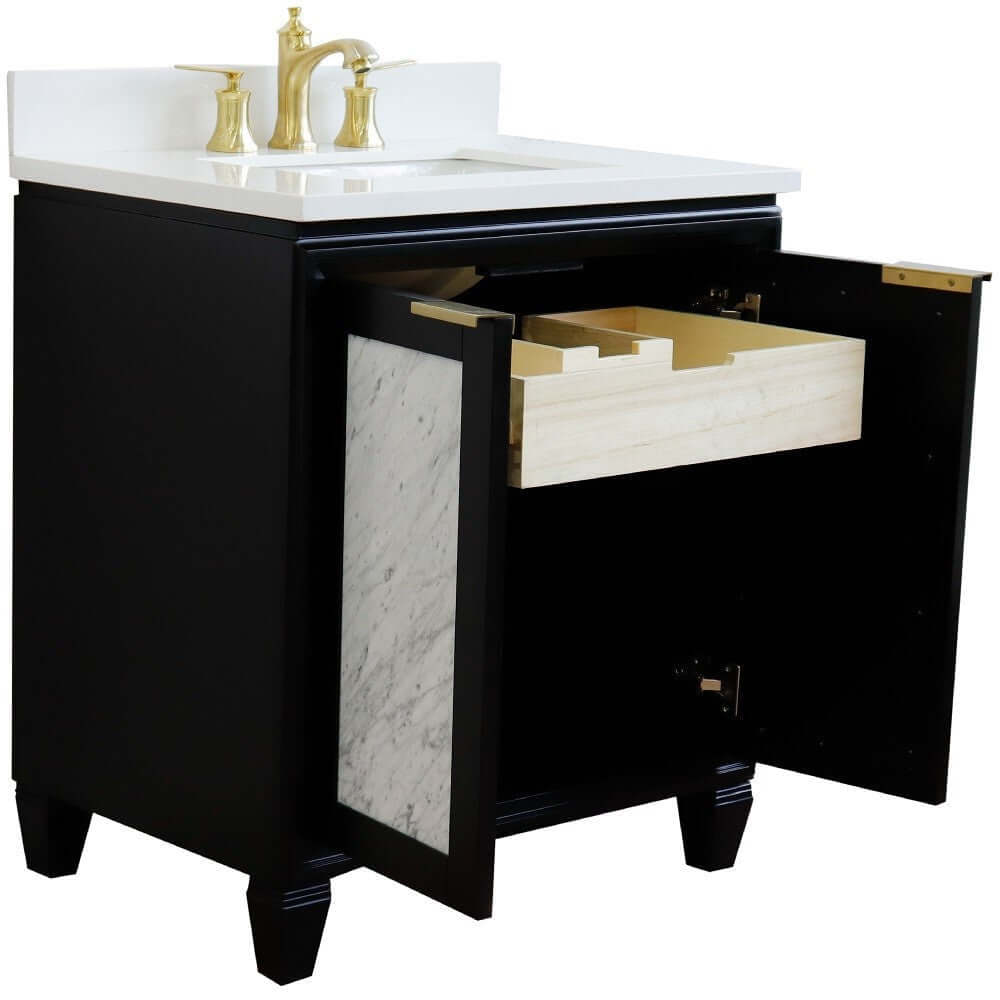 Bellaterra 31" Wood Single Vanity w/ Counter Top and Sink 400990-31-BL-WER