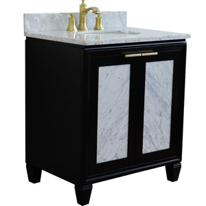 Bellaterra 31" Wood Single Vanity w/ Counter Top and Sink 400990-31-BL-WMO