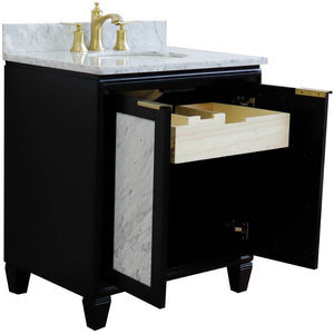 Bellaterra 31" Wood Single Vanity w/ Counter Top and Sink 400990-31-BL-WMO