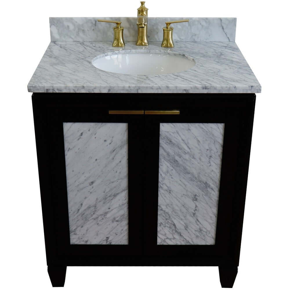 Bellaterra 31" Wood Single Vanity w/ Counter Top and Sink 400990-31-BL-WMO