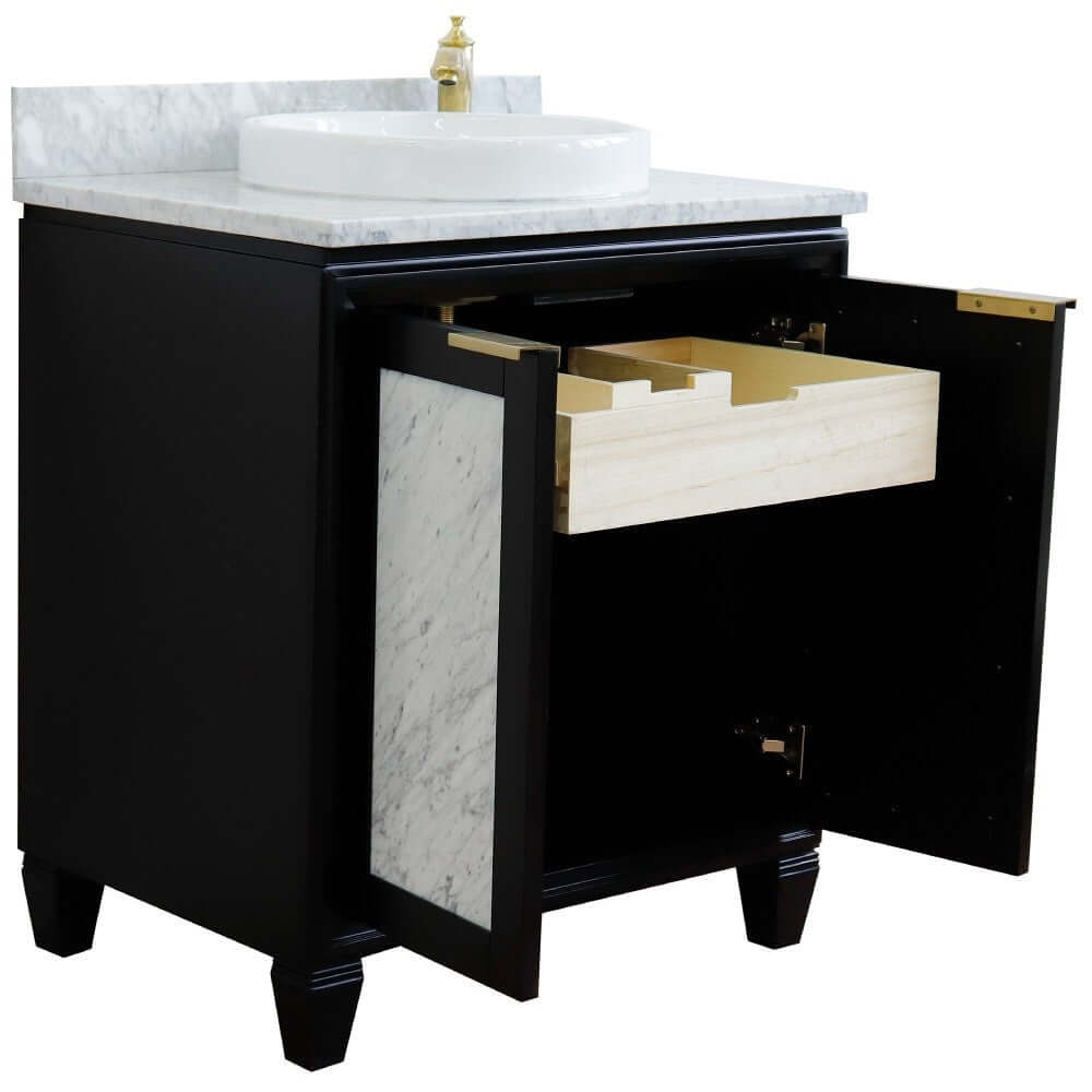 Bellaterra 31" Wood Single Vanity w/ Counter Top and Sink 400990-31-BL-WMRD