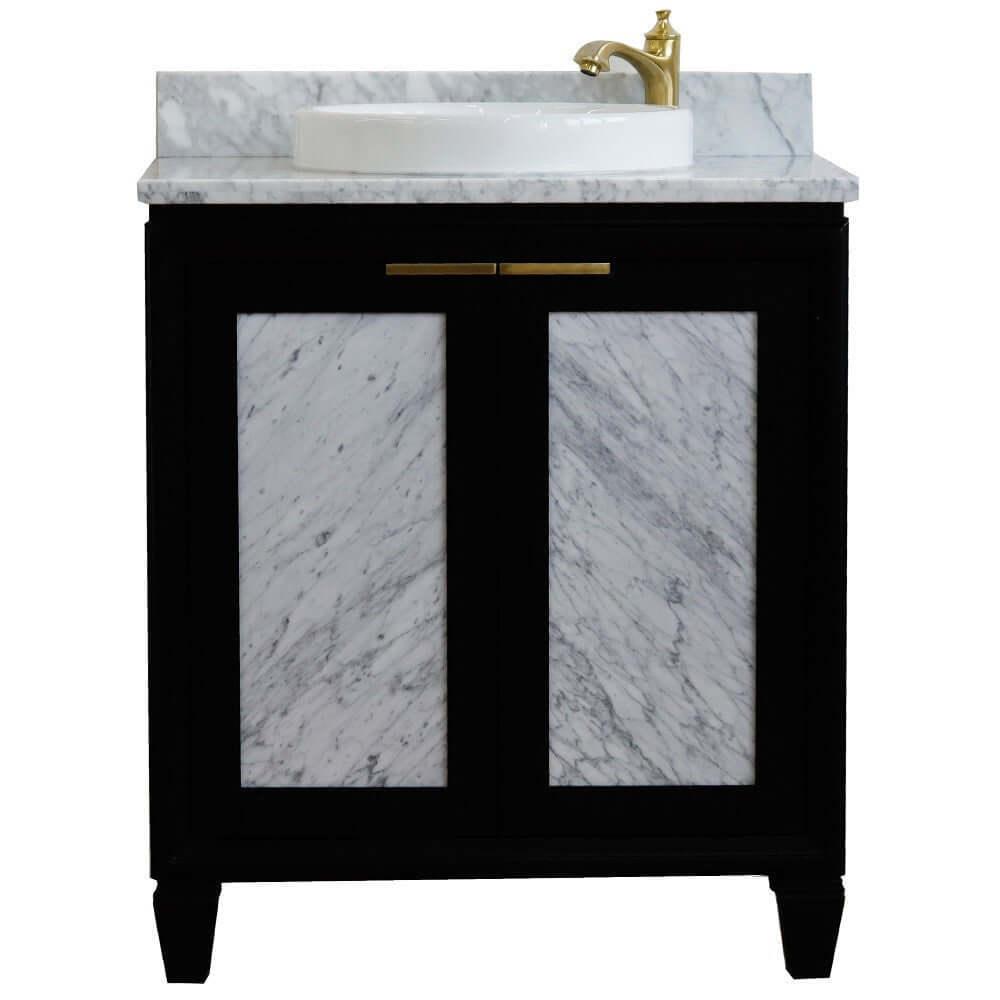 Bellaterra 31" Wood Single Vanity w/ Counter Top and Sink 400990-31-BL-WMRD