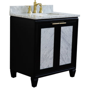 Bellaterra 31" Wood Single Vanity w/ Counter Top and Sink 400990-31-BL-WMR