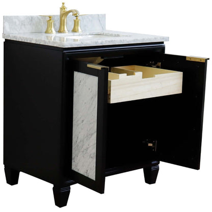 Bellaterra 31" Wood Single Vanity w/ Counter Top and Sink 400990-31-BL-WMR