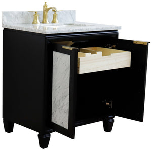 Bellaterra 31" Wood Single Vanity w/ Counter Top and Sink 400990-31-BL-WMR