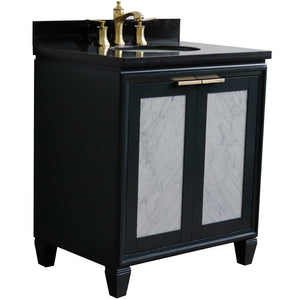 Bellaterra 400990-31-DG-BGO 31" Wood Single Vanity w/ Counter Top and Sink Dark Gray