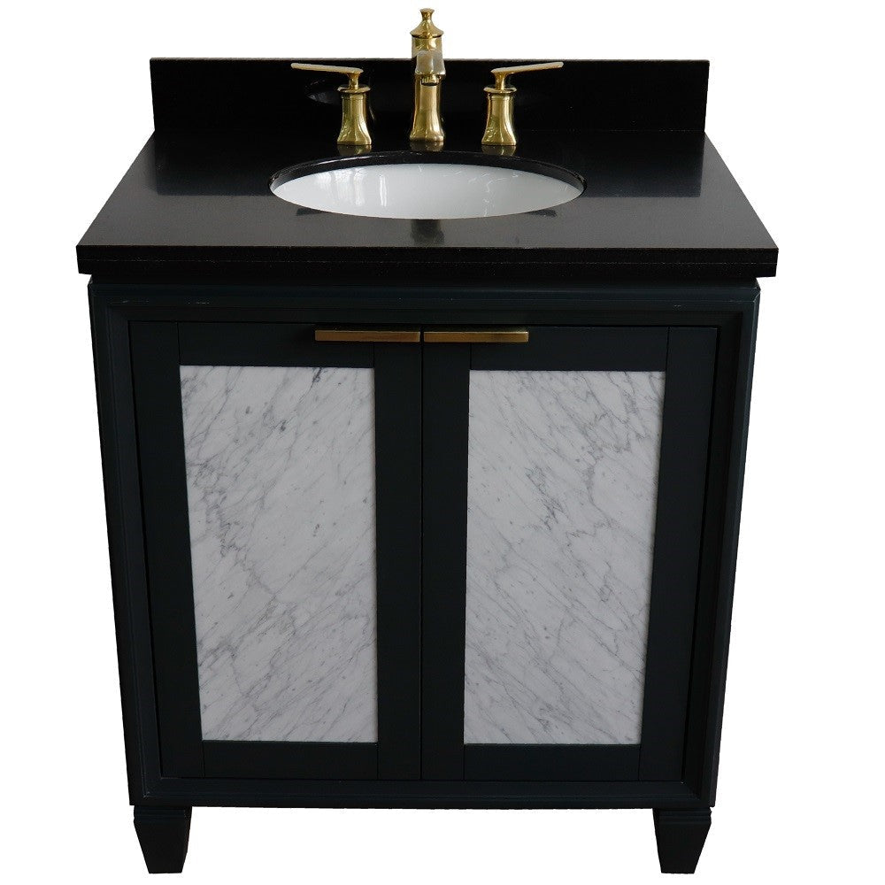 Bellaterra 400990-31-DG-BGO 31" Wood Single Vanity w/ Counter Top and Sink Dark Gray