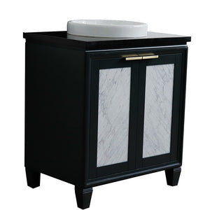 Bellaterra 400990-31-DG-BGRD 31" Wood Single Vanity w/ Counter Top and Sink Dark Gray