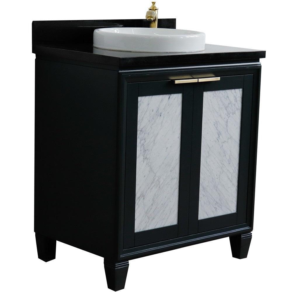 Bellaterra 400990-31-DG-BGRD 31" Wood Single Vanity w/ Counter Top and Sink Dark Gray